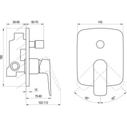 Potinkinis maišytuvas Ravak Classic CL 061.00, chromuotas