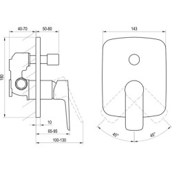 Potinkinis maišytuvas Ravak Classic CL 065.00, chromuotas