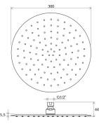 Apvali dušo galvutė Ravak Chrome 984.00, 300 mm