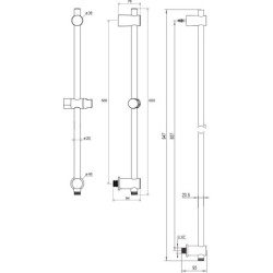 Dušo stovas su reguliuojamu laikikliu Ravak 975.00, 60 cm