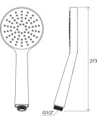 Dušo galvutė Ravak Flat S, 1 funkcijos