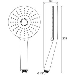 Dušo galvutė Ravak Flat XXL, 3 funkcijos