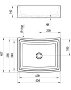 Praustuvas Ravak Formy 02, 500x410 mm, baltas