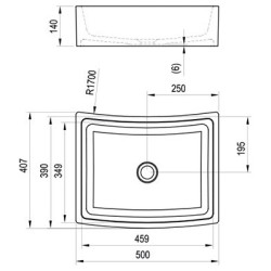 Praustuvas Ravak Formy 02, 500x410 mm, baltas
