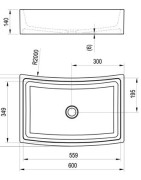 Praustuvas Ravak Formy 02, 600x410 mm, baltas