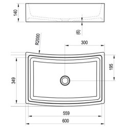 Praustuvas Ravak Formy 02, 600x410 mm, baltas