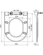 Unitazo sėdynė su dangčiu Ravak Uni Chrome Slim, Soft-Close