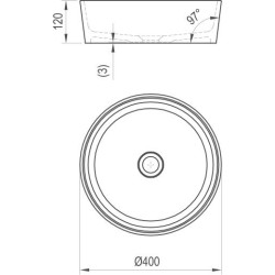 Praustuvas Ravak Moon 1, 400x400 mm