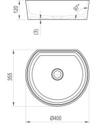 Praustuvas Ravak Moon 1C, 400x355 mm