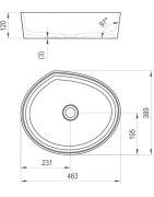 Praustuvas Ravak Moon 3, 463x389 mm