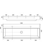 Praustuvas Ravak Natural Duo, 1200x450 mm, balta