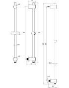 Dušo stovas su reguliuojamu laikikliu Ravak 975.01, 90 cm