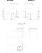 Kampinis praustuvas Ravak BeHappy II, dešinė, 500x665 mm