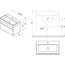 Praustuvo spintelė Ravak SD Natural 800, balta