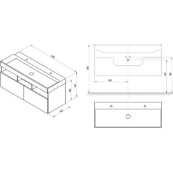 Praustuvo spintelė Ravak SD Natural 1200, balta