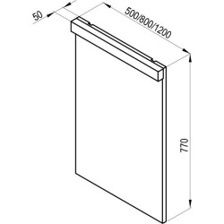 Veidrodis Ravak Natural 800, baltas, su LED apšvietimu