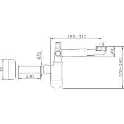 Praustuvo sifonas Ravak, baltas
