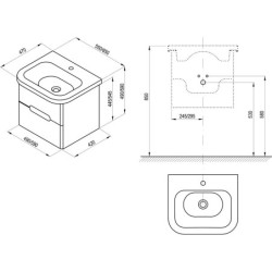 Praustuvo spintelė Ravak SD Chrome II 650, balta