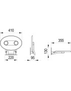 Dušo sėdynė Ravak Ovo P II, atlenkiama, skaidri/juoda