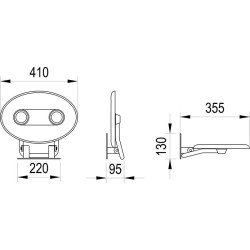 Dušo sėdynė Ravak Ovo P II, atlenkiama, skaidri/juoda