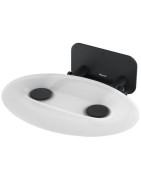 Dušo sėdynė Ravak Ovo P II, atlenkiama, skaidri balta/juoda