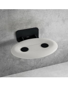 Dušo sėdynė Ravak Ovo P II, atlenkiama, skaidri balta/juoda