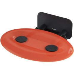 Dušo sėdynė Ravak Ovo P II, atlenkiama, skaidri oranžinė/juoda