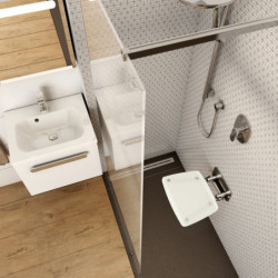 Dušo sėdynė Ravak Ovo B II, atlenkiama, skaidri/juoda