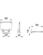 Dušo sėdynė Ravak Ovo B II, atlenkiama, skaidri balta/juoda