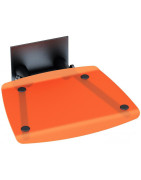 Dušo sėdynė Ravak Ovo B II, atlenkiama, skaidri oranžinė/juoda