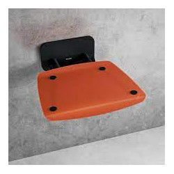 Dušo sėdynė Ravak Ovo B II, atlenkiama, skaidri oranžinė/juoda