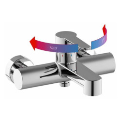 Dušo ir vonios maišytuvas Ravak PU 022.00, chromuotas, sieninis