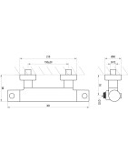 Termostatinis dušo maišytuvas Ravak PU 033.00/150, sieninis