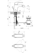 Bidė maišytuvas Ravak Flat FL 055.00, su dugno vožtuvu