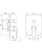 Vonios/dušo potinkinis maišytuvas Ravak Flat FL 065.00