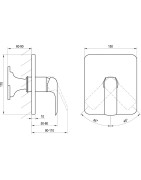 Vonios/dušo potinkinis maišytuvas Ravak Flat FL 066.00