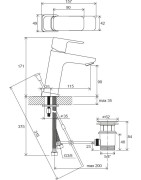 Praustuvo maišytuvas Ravak 10° TD F 013.00, su vožtuvu