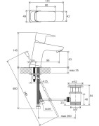 Praustuvo maišytuvas Ravak 10° TD F 011.00, su vožtuvu