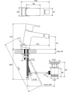 Bidė maišytuvas Ravak 10° TD F 055.00, su dugno vožtuvu