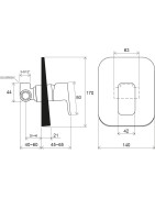 Potinkinis vonios/dušo maišytuvas Ravak 10° TD F 062.00