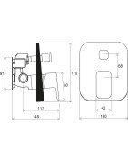Potinkinis vonios/dušo maišytuvas Ravak 10° TD F 065.00