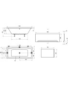 Stačiakampė vonia Ravak Formy 02 Slim, sniego baltumo, 180x80 cm