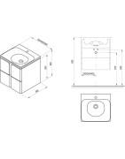 Praustuvo spintelė Ravak SD Balance 500, balta/grafitas