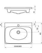 Praustuvas Ravak Balance 800, 800x465 mm, baltas