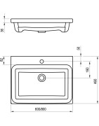 Praustuvas Ravak Comfort 600, 600x460 mm, baltas
