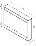 Veidrodis Ravak Step MC 1000, baltas, su LED apšvietimu