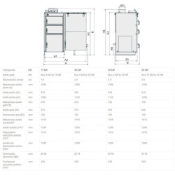 Kombinuotas granulinis katilas Kamen Multi K5, 32 kW