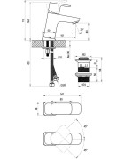 Praustuvo maišytuvas Ravak 10° TD F 011.20, su vožtuvu, juodas