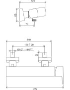 Dušo maišytuvas Ravak 10° TD F 032.20/150, juodas