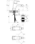 Bidė maišytuvas Ravak 10° TD F 055.20, su dugno vožtuvu